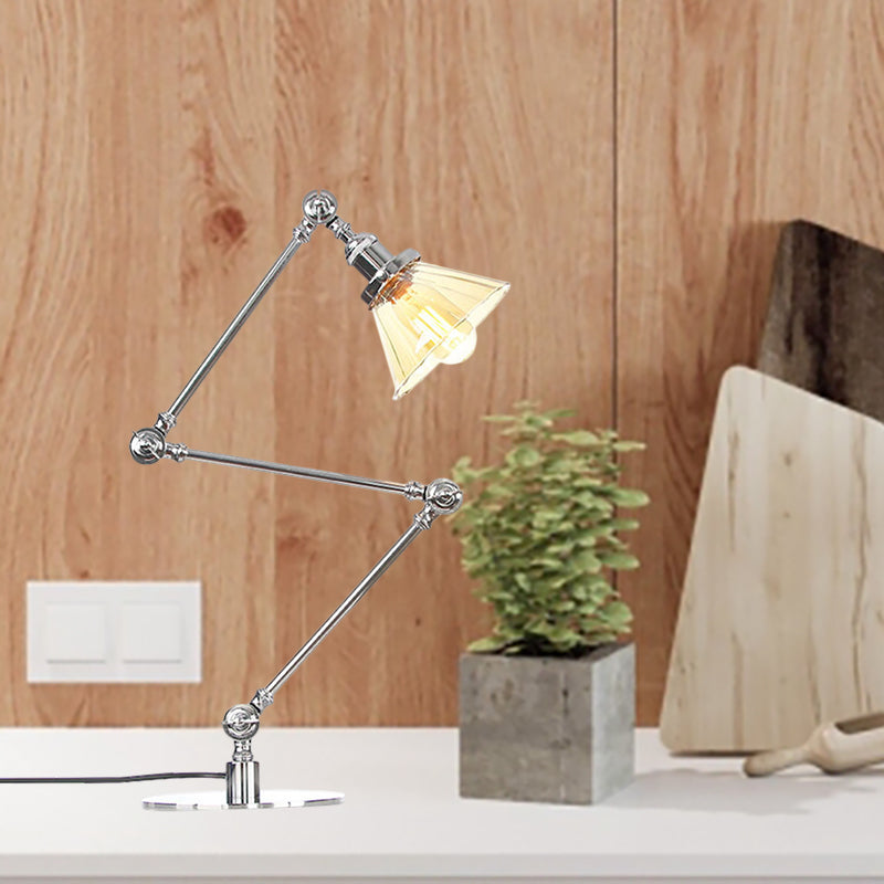 Elegant Cone Table Lamp In Clear Glass For Modern Decor NALANI