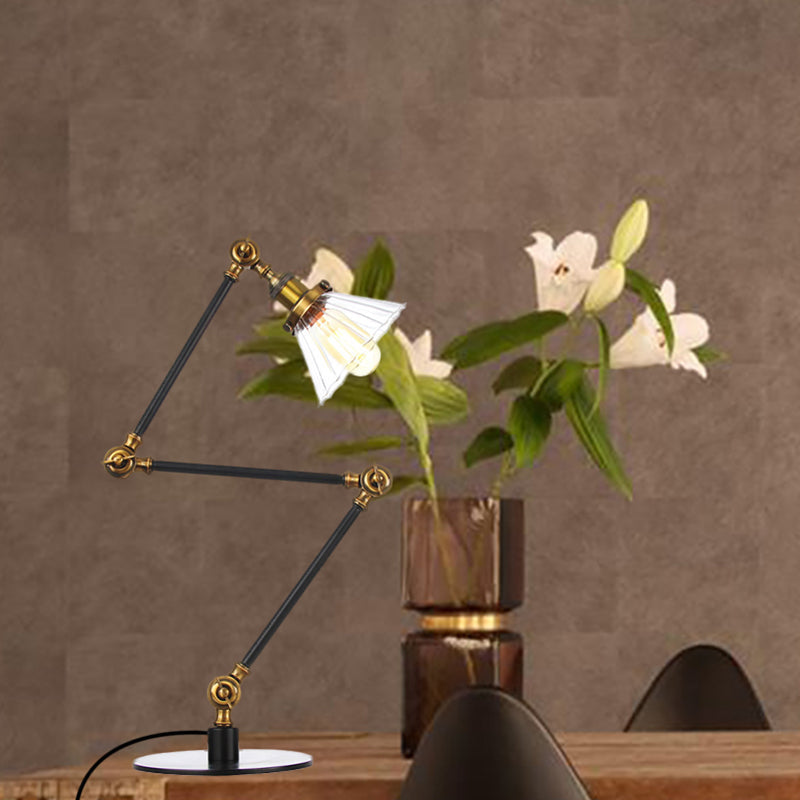 Elegant Cone Table Lamp In Clear Glass For Modern Decor NALANI