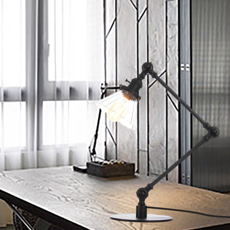 Elegant Cone Table Lamp In Clear Glass For Modern Decor NALANI