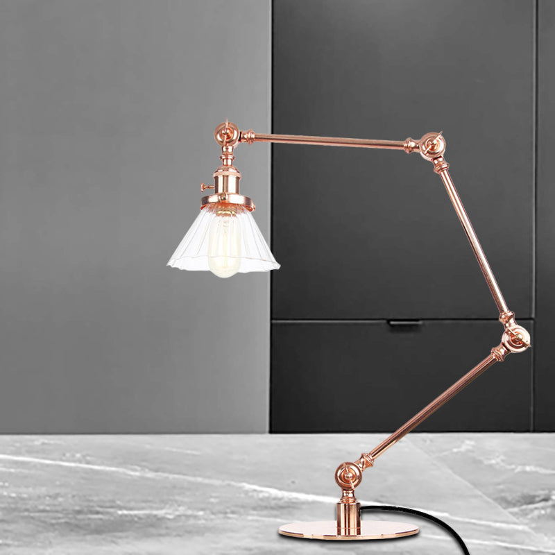 Elegant Cone Table Lamp In Clear Glass For Modern Decor NALANI