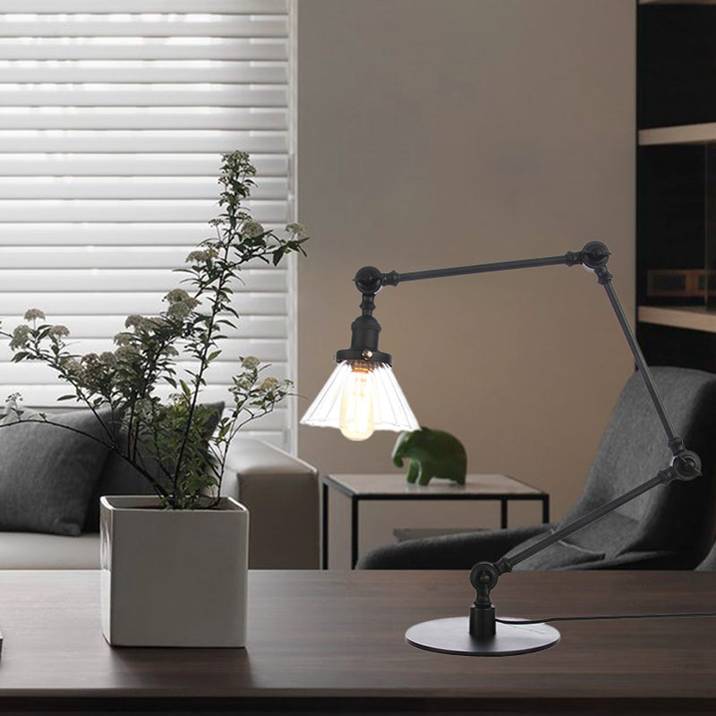 Elegant Cone Table Lamp In Clear Glass For Modern Decor NALANI