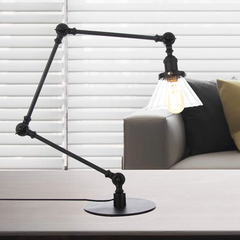 Elegant Cone Table Lamp In Clear Glass For Modern Decor Black Transparent B NALANI