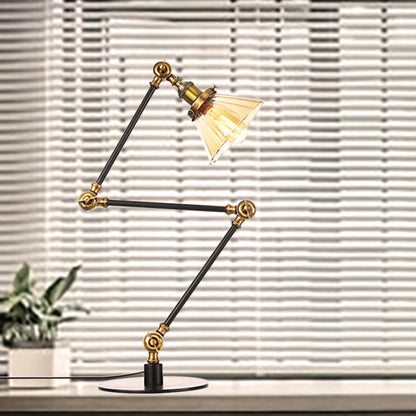 Elegant Cone Table Lamp In Clear Glass For Modern Decor Brass Amber B NALANI