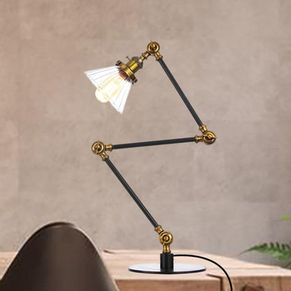 Elegant Cone Table Lamp In Clear Glass For Modern Decor Brass Transparent B NALANI