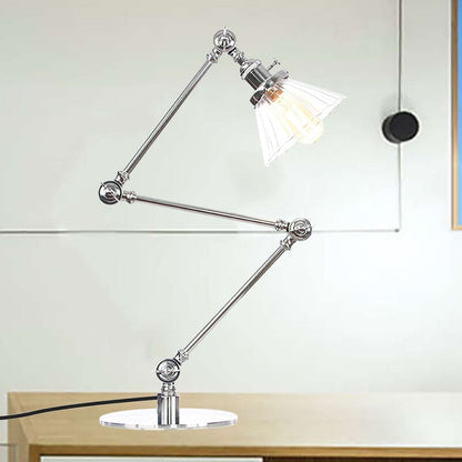 Elegant Cone Table Lamp In Clear Glass For Modern Decor Chrome Transparent B NALANI