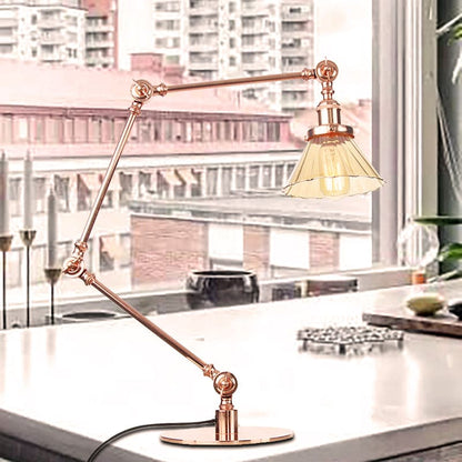 Elegant Cone Table Lamp In Clear Glass For Modern Decor Copper Amber B NALANI