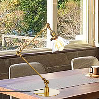 Elegant Cone Table Lamp In Clear Glass For Modern Decor Gold Transparent A NALANI