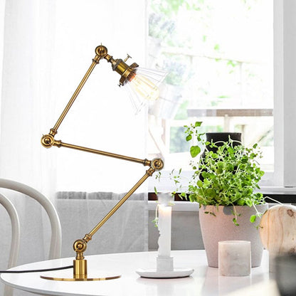 Elegant Cone Table Lamp In Clear Glass For Modern Decor Gold Transparent B NALANI