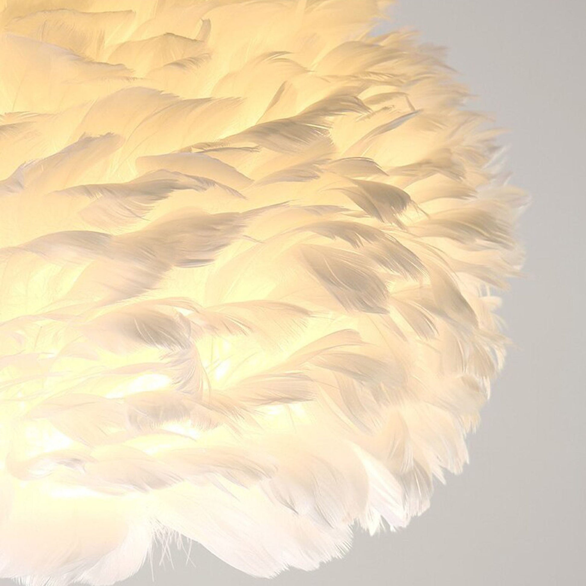 Elegant Feather Table Lamp With Soft Golden Ambient Light NALANI