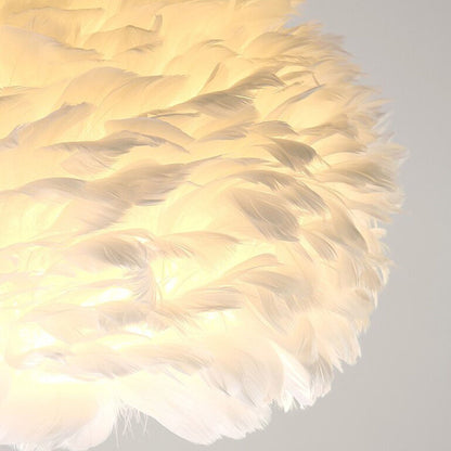 Elegant Feather Table Lamp With Soft Golden Ambient Light NALANI