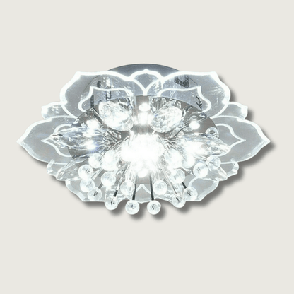 Elegant Floral LED Crystal Chandelier for Home Interior Lighting White NaLani