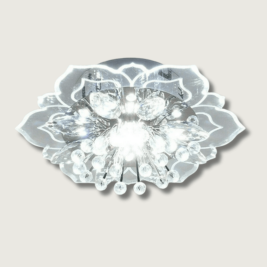 Elegant Floral LED Crystal Chandelier for Home Interior Lighting White NaLani