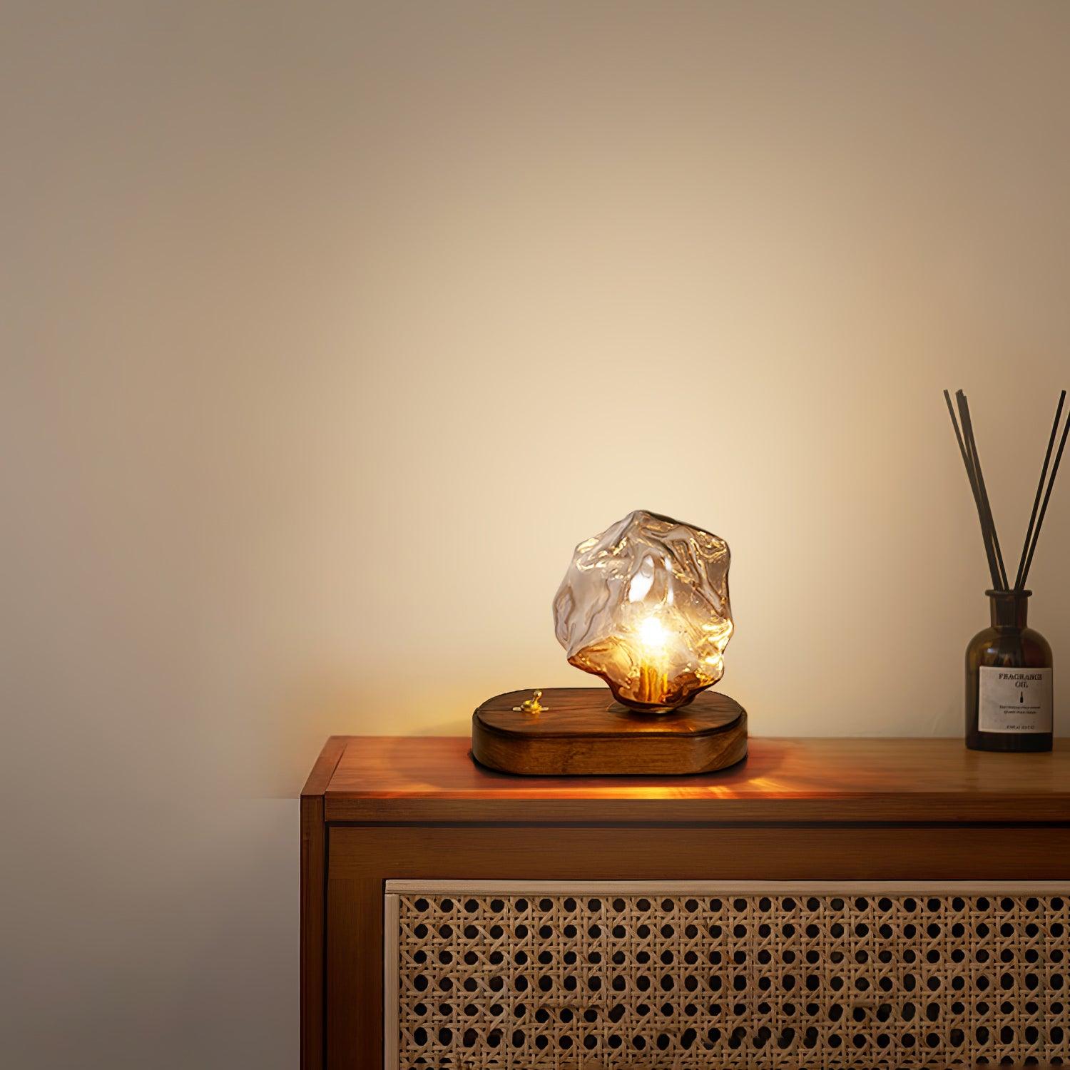 Elegant Glass Table Lamp for Home Lighting with Frosted Design NALANI