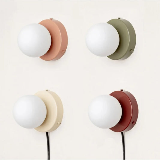 Elegant Glass Wall Lamp with Plug-In Design and LED Bulb NaLani