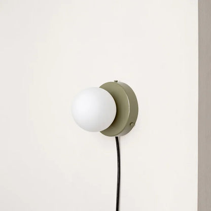 Elegant Glass Wall Lamp with Plug-In Design and LED Bulb With Plug - Green NaLani