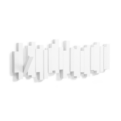 Elegant Piano Wall Coat Rack for Stylish Space Organization White NaLani