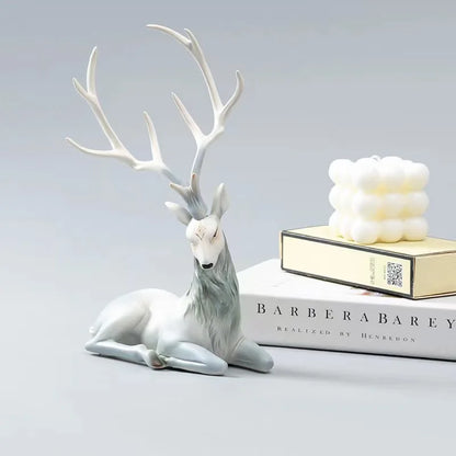 Elegant Reindeer Sculpture for Home Décor Cyan Sitting NaLani