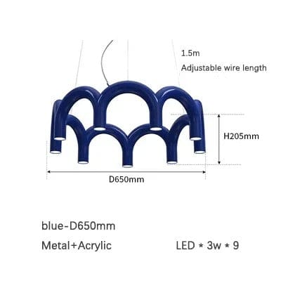 Elegant Round Chandelier for Modern Interiors with Minimalist Design Blue NALANI