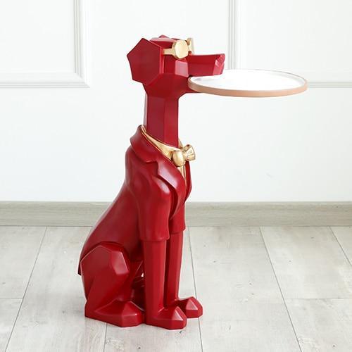Elegant Dog Statue Storage Box for Stylish Home Decor and Organization Red NALANI
