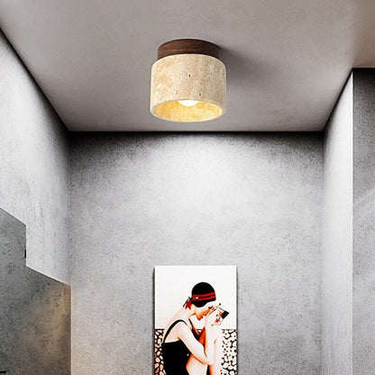 Elegant Yellow Marble Ceiling Light Fixture Modern Japanese Design NALANI