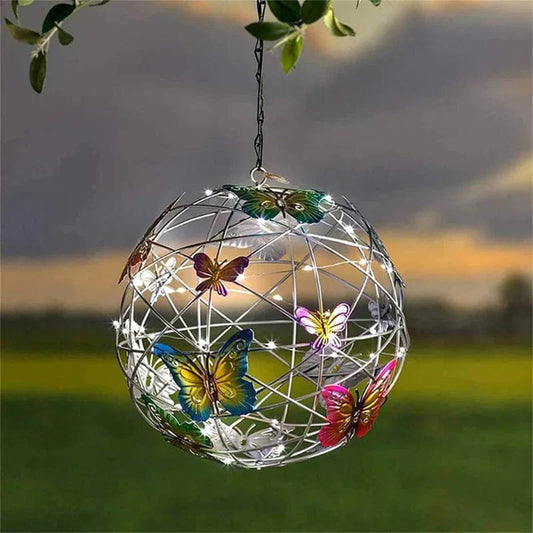 Enchanting Solar Garden Light With Butterflies Decorative White NALANI