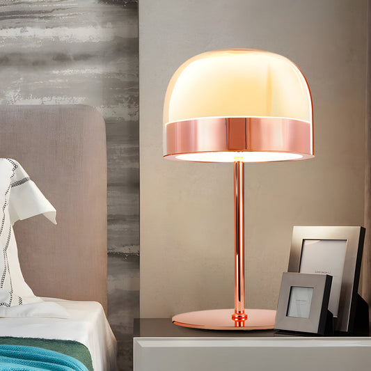 Equatore Glass Table Lamp with Two-Layer Night Light Design Gold rose NALANI