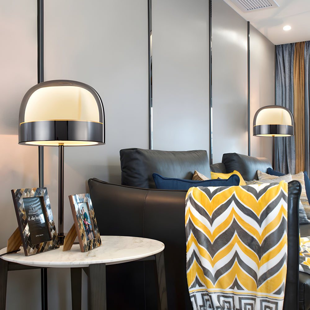 Equatore Glass Table Lamp with Two-Layer Night Light Design NALANI
