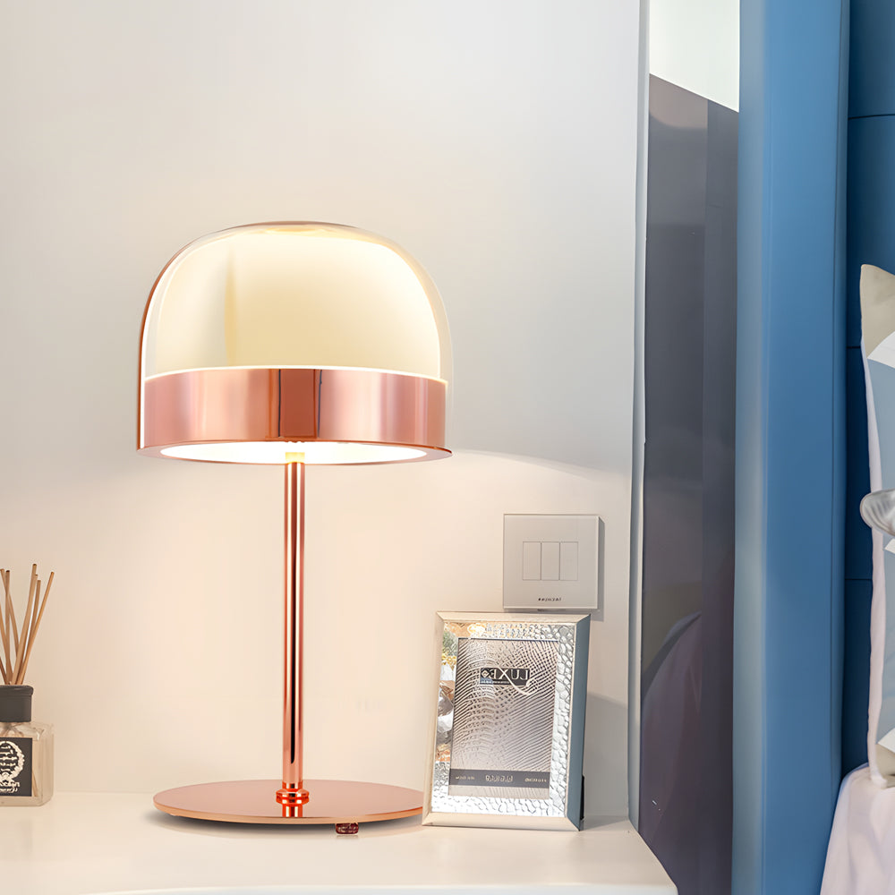 Equatore Glass Table Lamp with Two-Layer Night Light Design NALANI