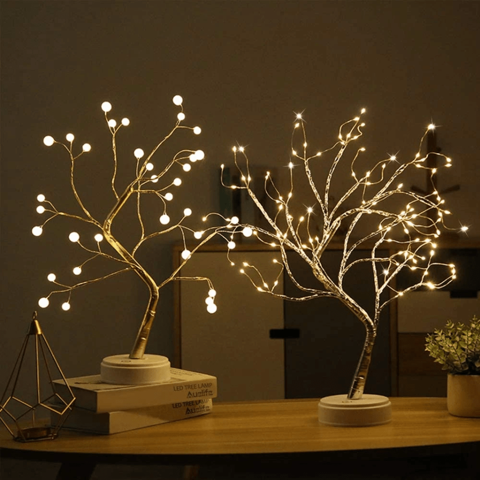 Fairy Tree Table Lamps Warm Light With Drops Or Pearls NALANI
