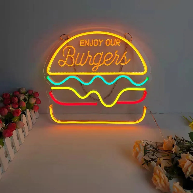 Fast Food Neon Sign Night Light LED Wall Decor Lamp NALANI