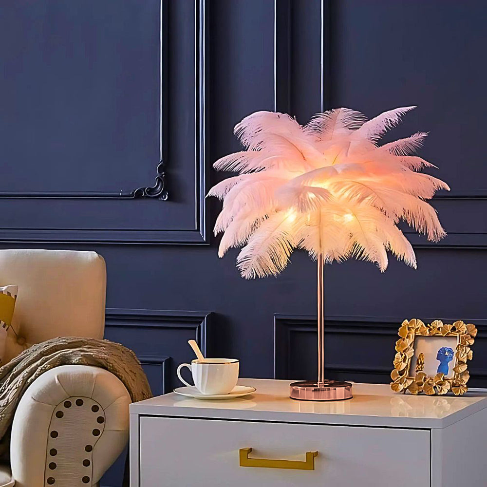 Feather Palm Tree Lamp with Remote Control for Serene Ambiance NaLani