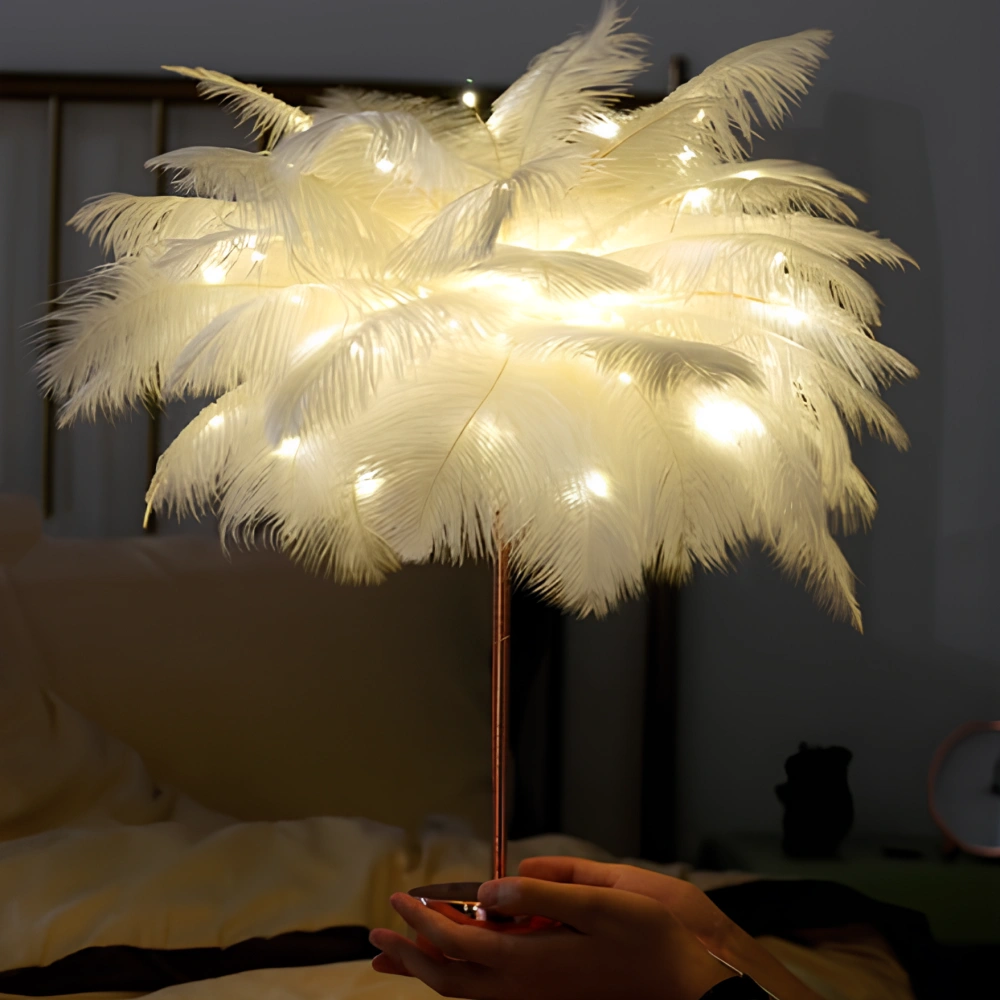 Feather Palm Tree Lamp with Remote Control for Serene Ambiance NaLani