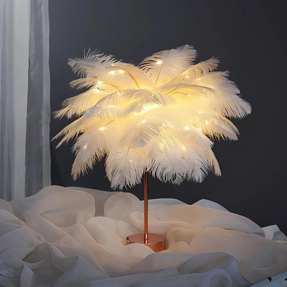 Feather Palm Tree Lamp with Remote Control for Serene Ambiance NaLani