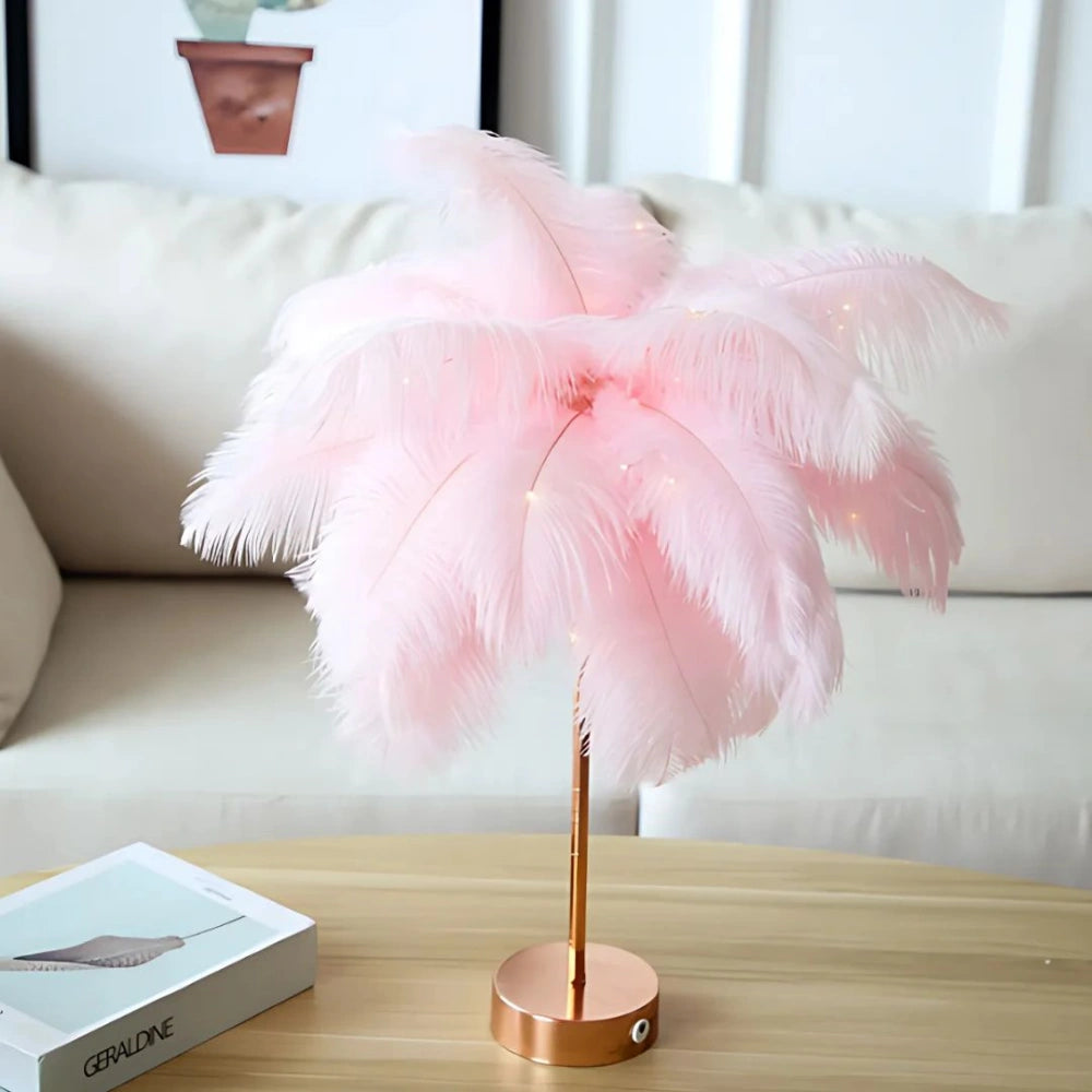 Feather Palm Tree Lamp with Remote Control for Serene Ambiance NaLani
