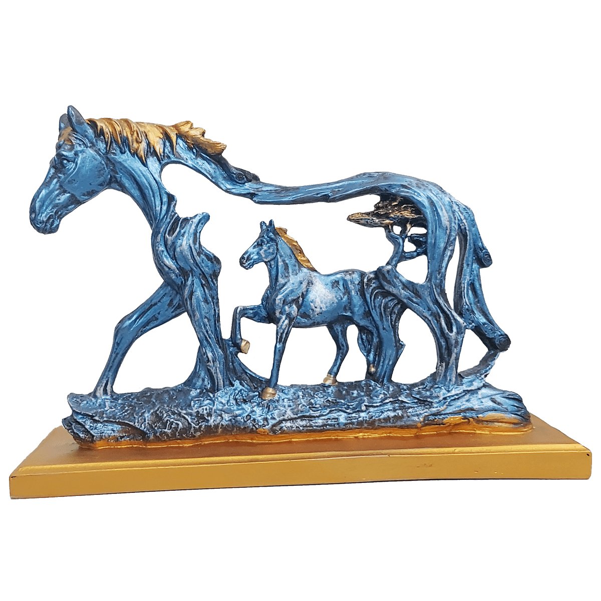 Feng Shui Galloping Horse Showpiece for Success and Decor Blue NaLani