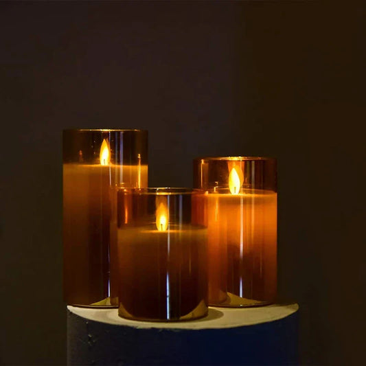 Flameless LED Candle Set With Remote Control Flickering NALANI