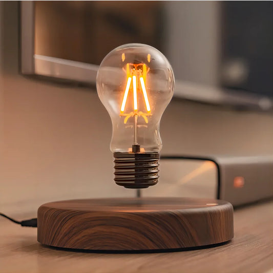 Floating Glass LED Table Lamp With Magnetic Levitation Round NALANI