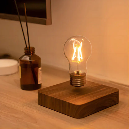 Floating Glass LED Table Lamp With Magnetic Levitation Square NALANI