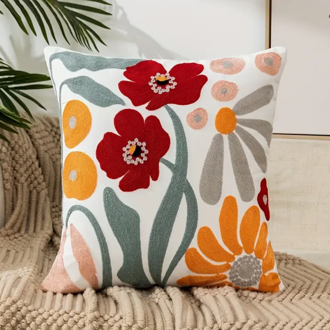 Floral Print Decorative Throw Pillow For Sofa Living Room A NALANI