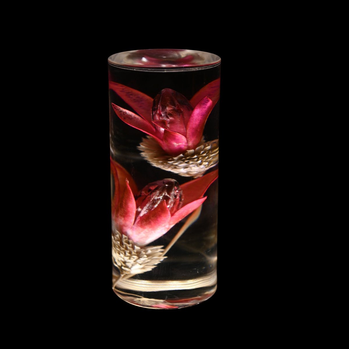 Floral Table Lamp with Real Flowers for Modern Home Decor Lilies NaLani
