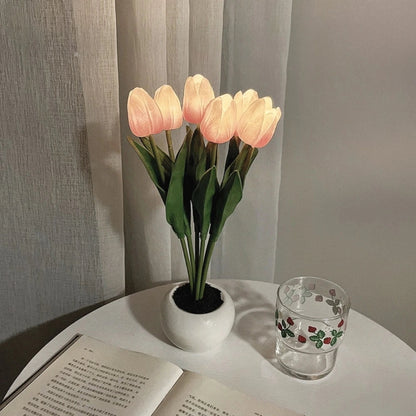 Floral Tulip Night Light for Warm Ambiance and Home Decor 6 Pink Tulips NaLani