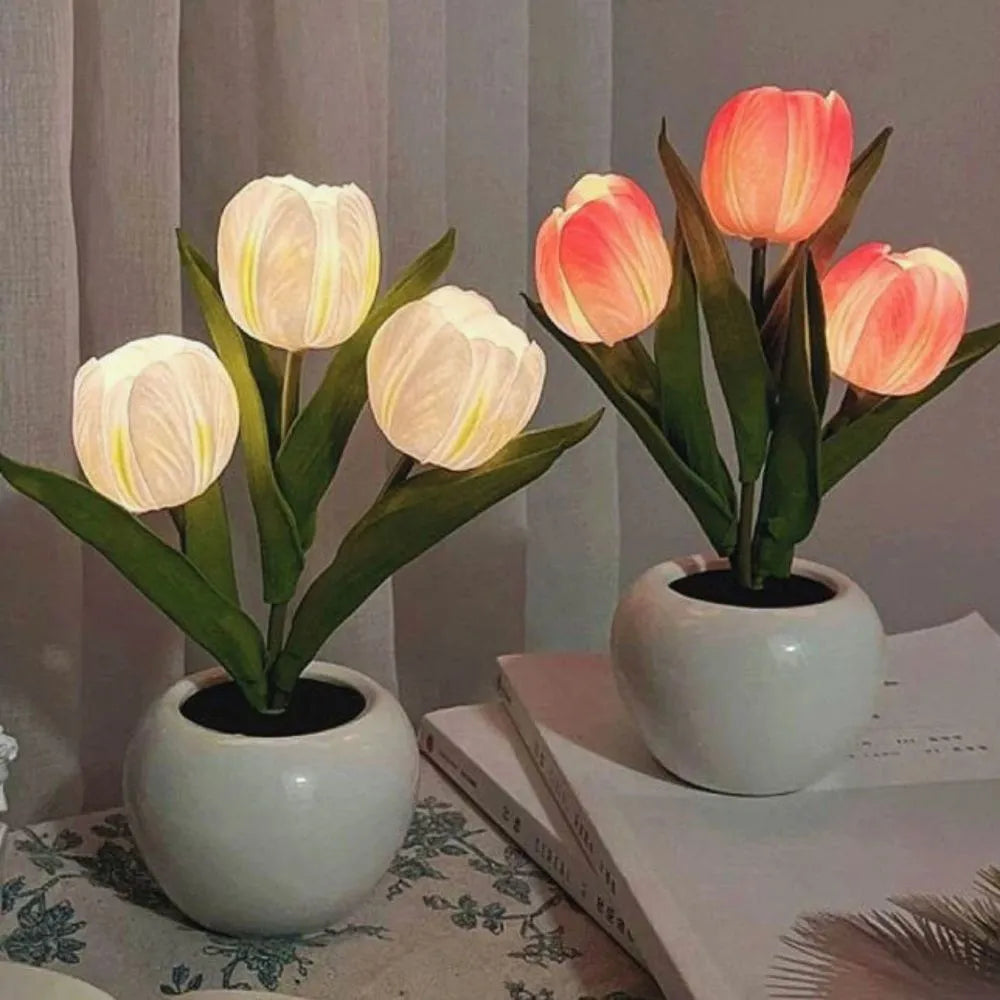 Floral Tulip Night Light for Warm Ambiance and Home Decor NaLani