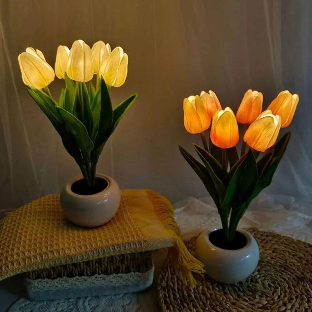 Floral Tulip Night Light for Warm Ambiance and Home Decor NaLani
