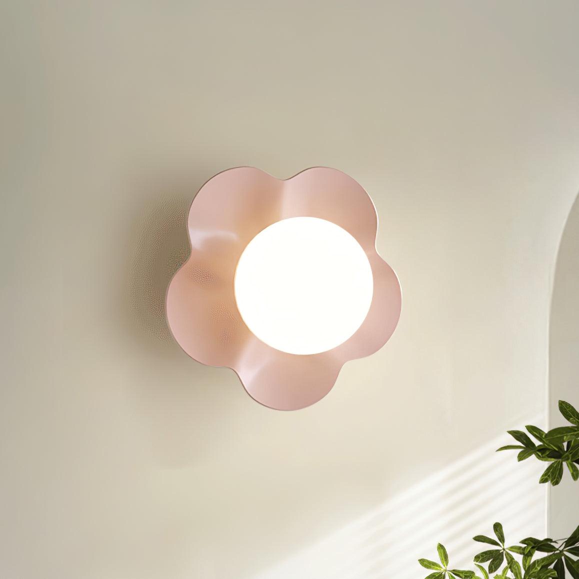 Floral Wall Lamp Decorative Indoor Ambient Light For Home ∅ 7.9″ x H 6.7″ Dia 20cm x H 17cm Purple NALANI