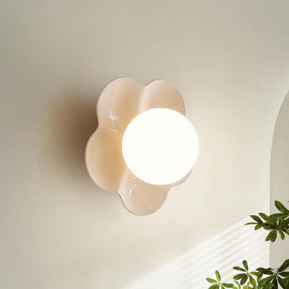 Floral Wall Lamp Decorative Indoor Ambient Light For Home ∅ 7.9″ x H 6.7″ Dia 20cm x H 17cm White NALANI