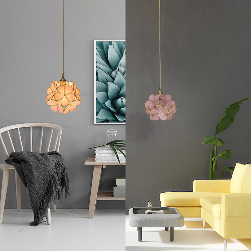 Flower Stained Glass Pendant Ceiling Light 1 Light Fixture NALANI