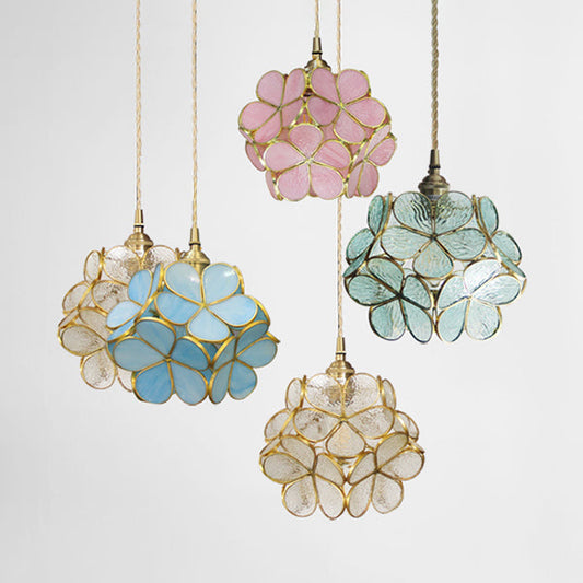 Flower Stained Glass Pendant Ceiling Light 1 Light Fixture NALANI