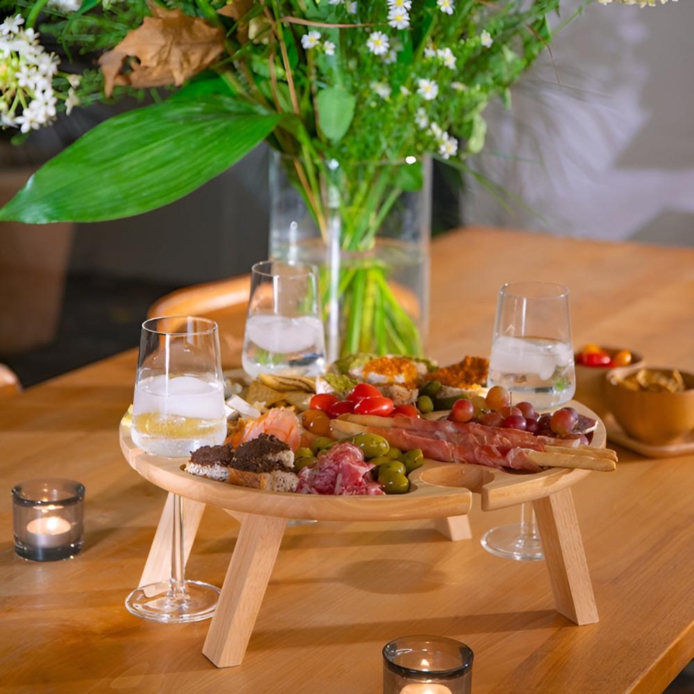 Foldable Wooden Picnic Table Portable For Outdoor Use NALANI