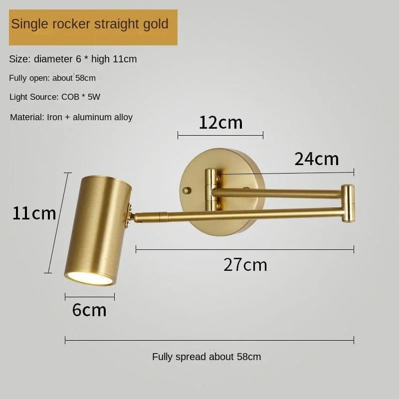 Folding LED Wall Light Telescopic Design Adjustable Bedroom NALANI