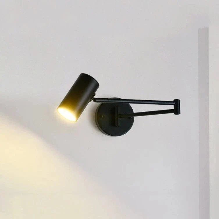 Folding LED Wall Light Telescopic Design Adjustable Bedroom Black NALANI